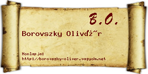 Borovszky Olivér névjegykártya