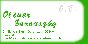 oliver borovszky business card
